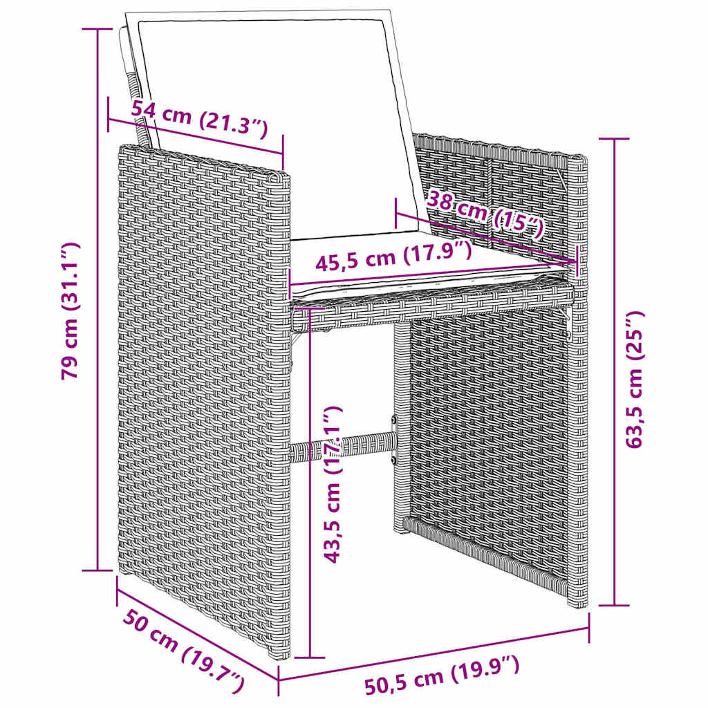 Set de masă pentru grădină 5 pcs Gri deschis poliratan GartenMobel Dekor