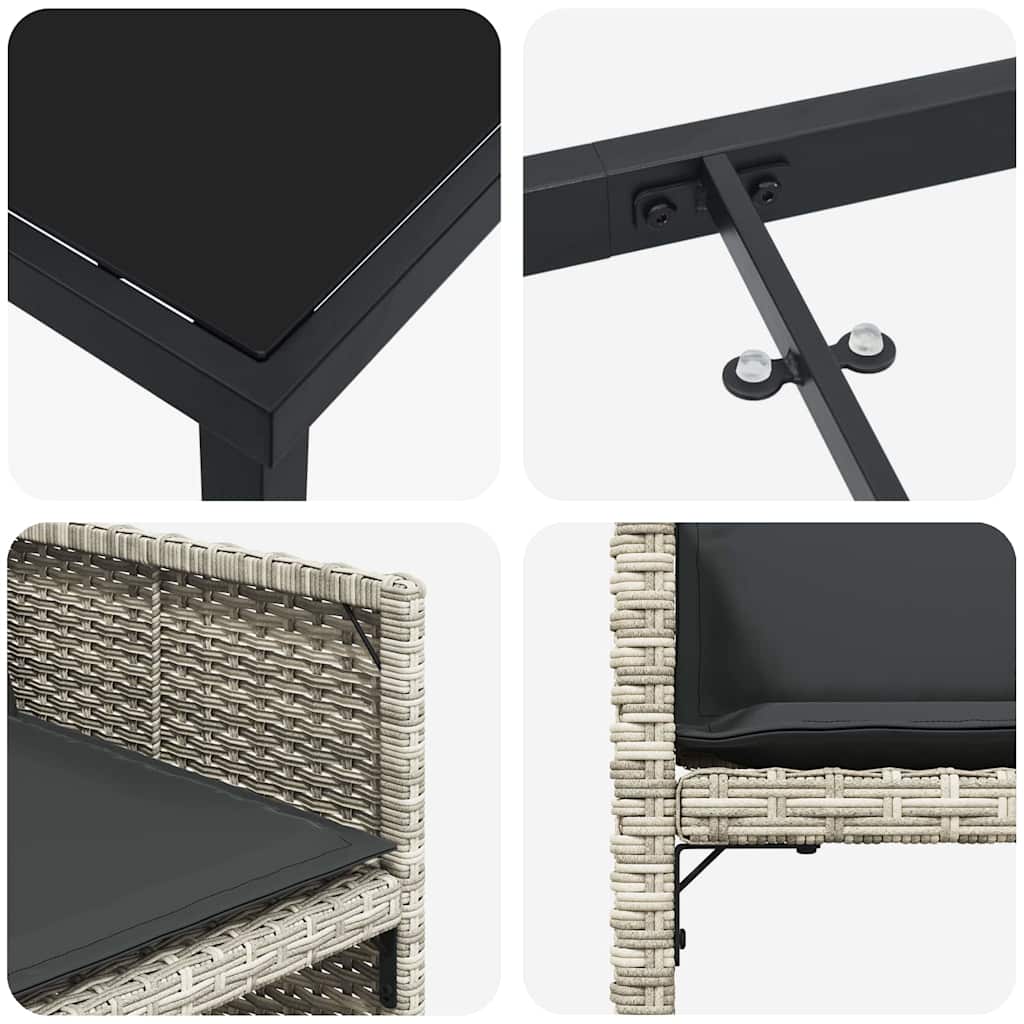 Set de masă pentru grădină 5 pcs Gri deschis poliratan GartenMobel Dekor