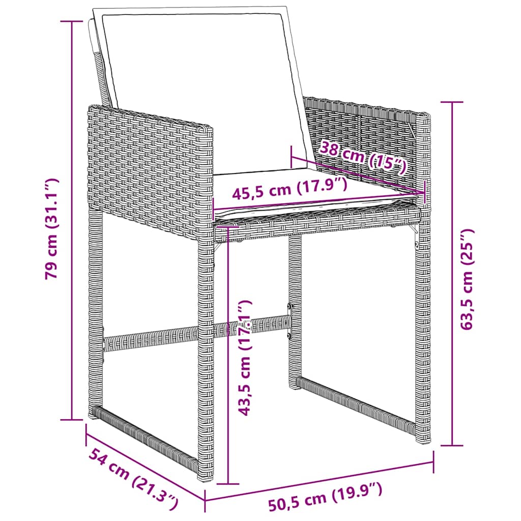 Set de masă pentru grădină 5 pcs Gri deschis poliratan GartenMobel Dekor