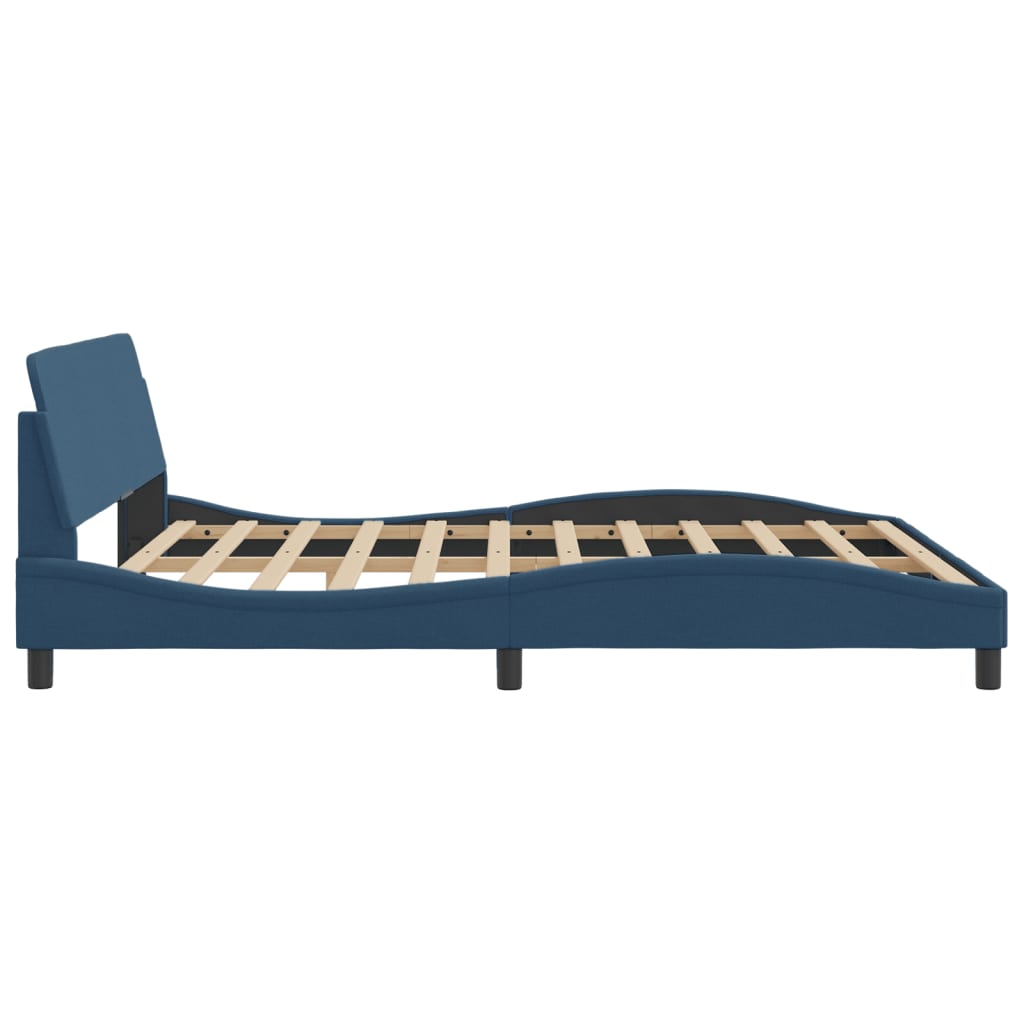 Cadru de pat cu tăblie fără saltea, albastru, 180x200cm, textil GartenMobel Dekor