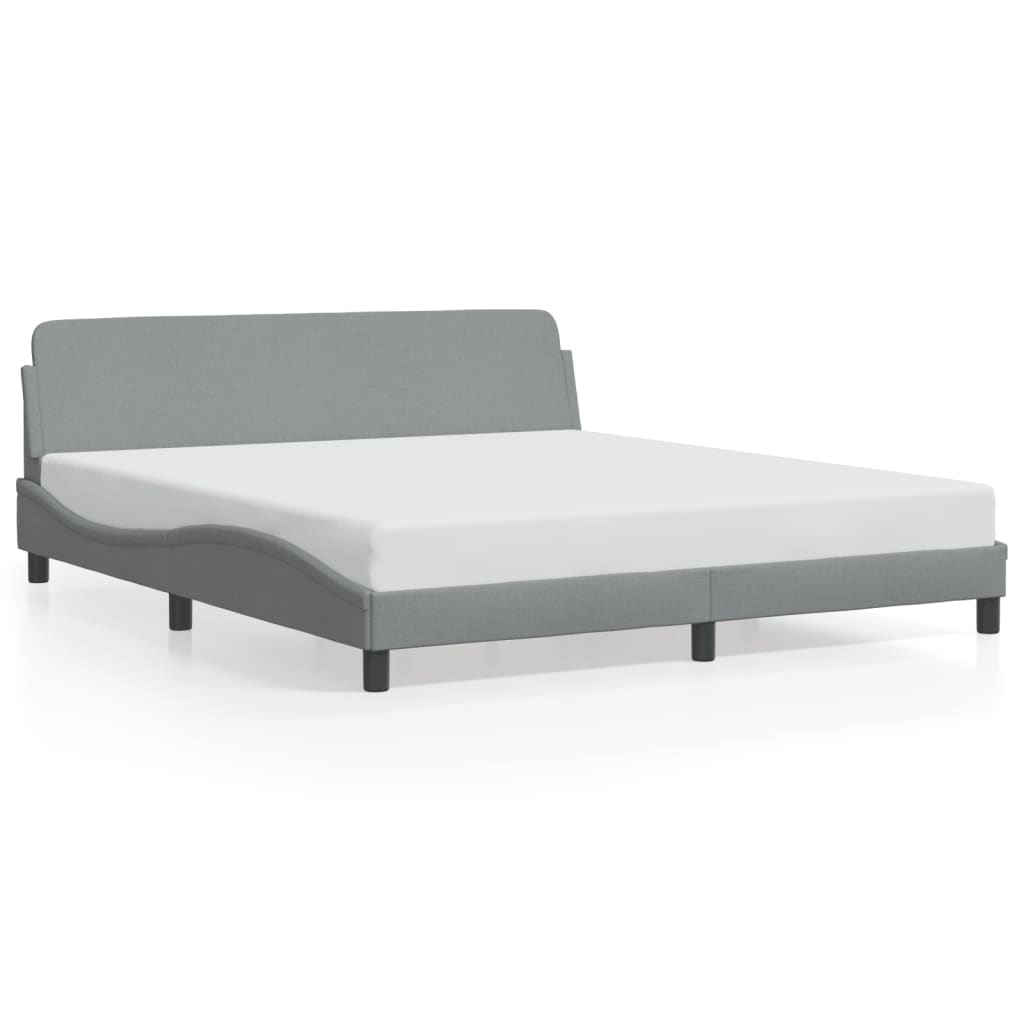 Cadru de pat fără saltea, gri deschis, 180x200 cm, textil GartenMobel Dekor