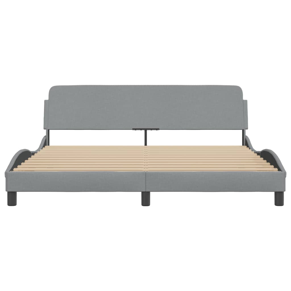 Cadru de pat fără saltea, gri deschis, 180x200 cm, textil GartenMobel Dekor