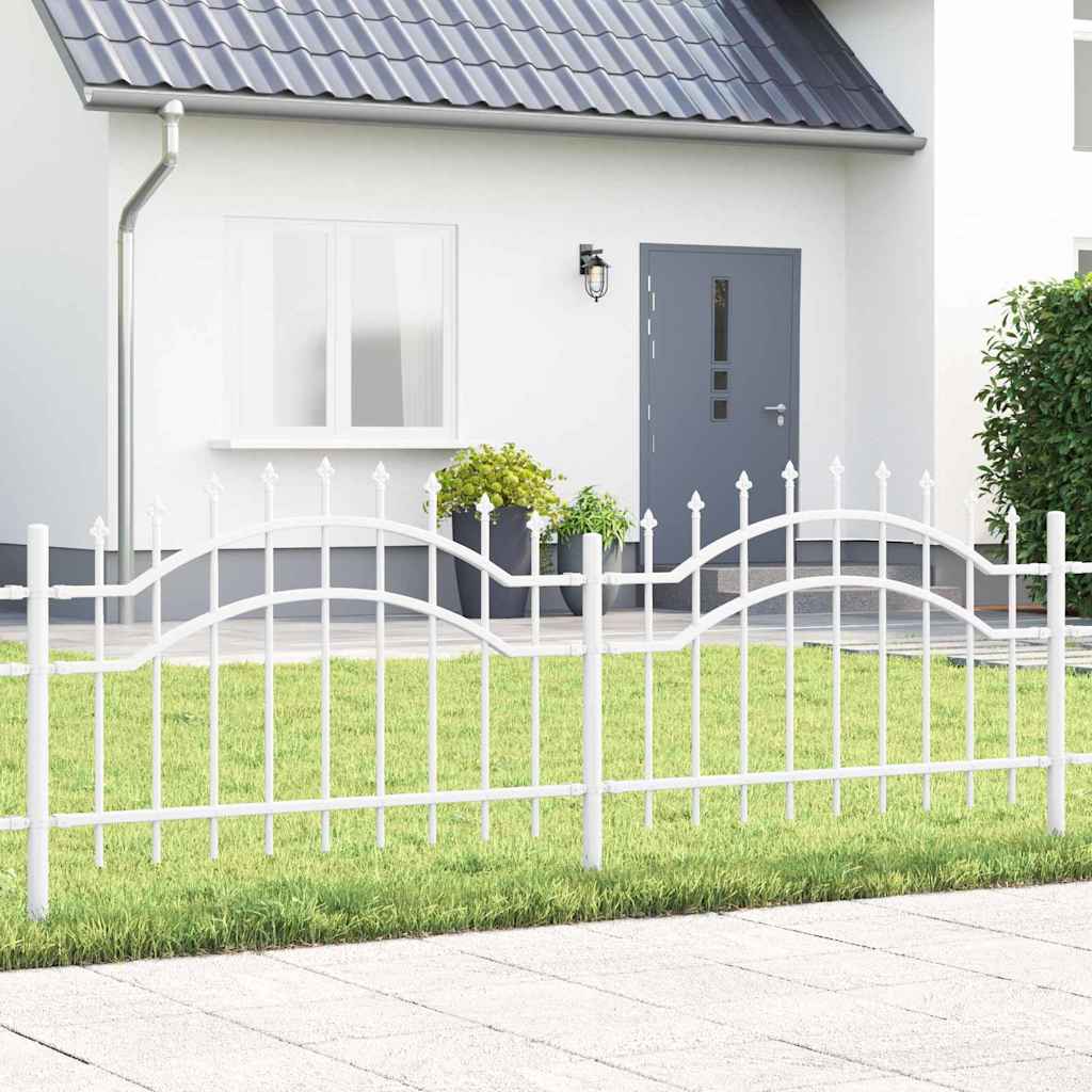 Gard de Grădină Alb 115 cm Oțel vopsit în pulbere GartenMobel Dekor