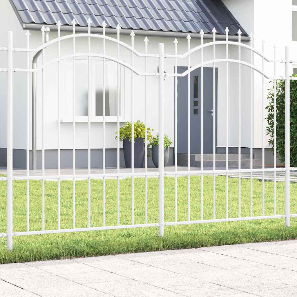 Gard de Grădină Alb 190 cm Oțel vopsit în pulbere GartenMobel Dekor