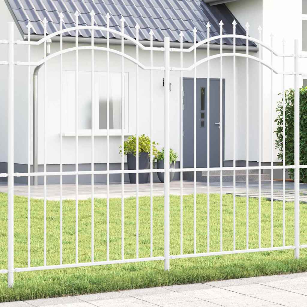 Gard de Grădină Alb 215 cm Oțel vopsit în pulbere GartenMobel Dekor