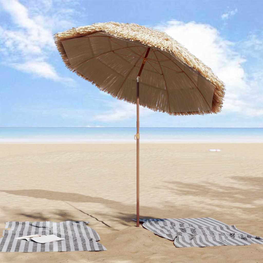 Parasol de Plajă Maro Ø 160 x 196 cm Oțel GartenMobel Dekor