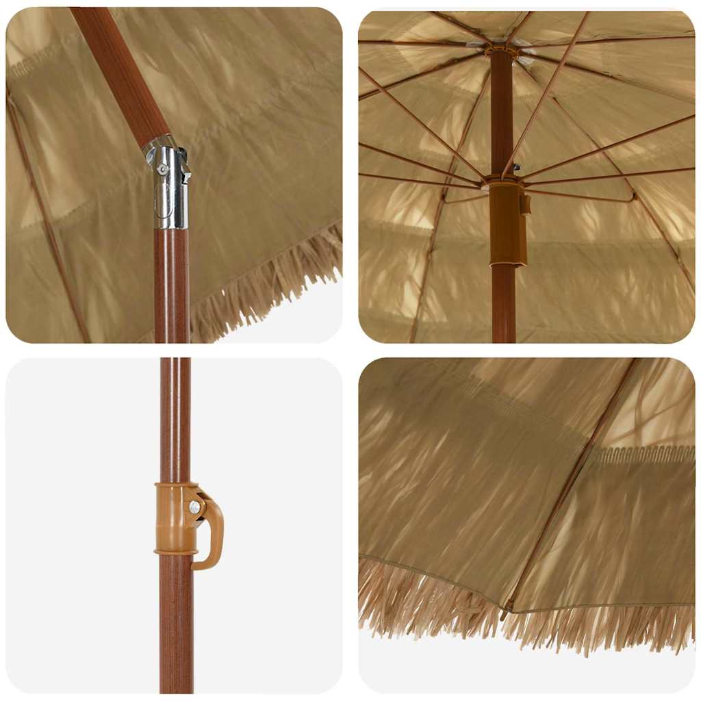 Parasol de Plajă Maro Ø 160 x 196 cm Oțel GartenMobel Dekor