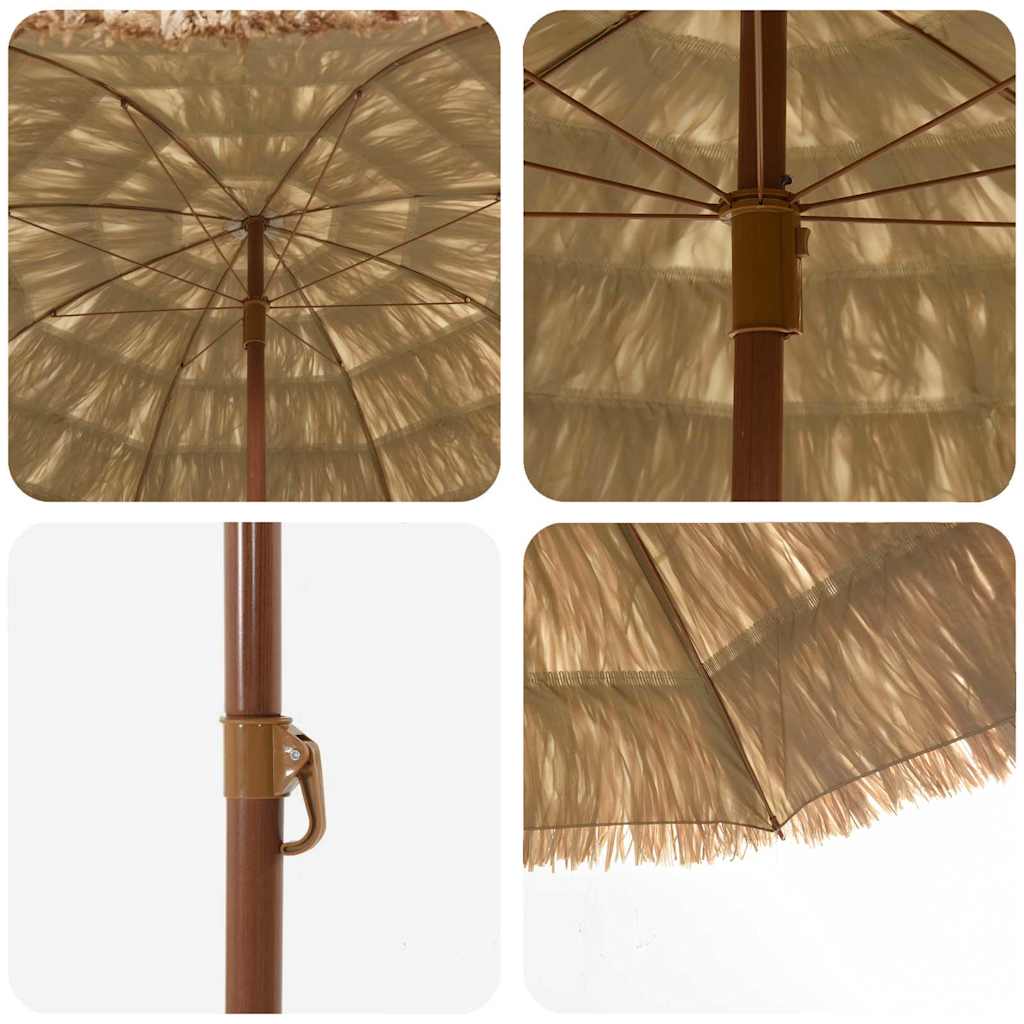 Parasol de Plajă Maro Ø 206 x 209.5 cm Oțel GartenMobel Dekor