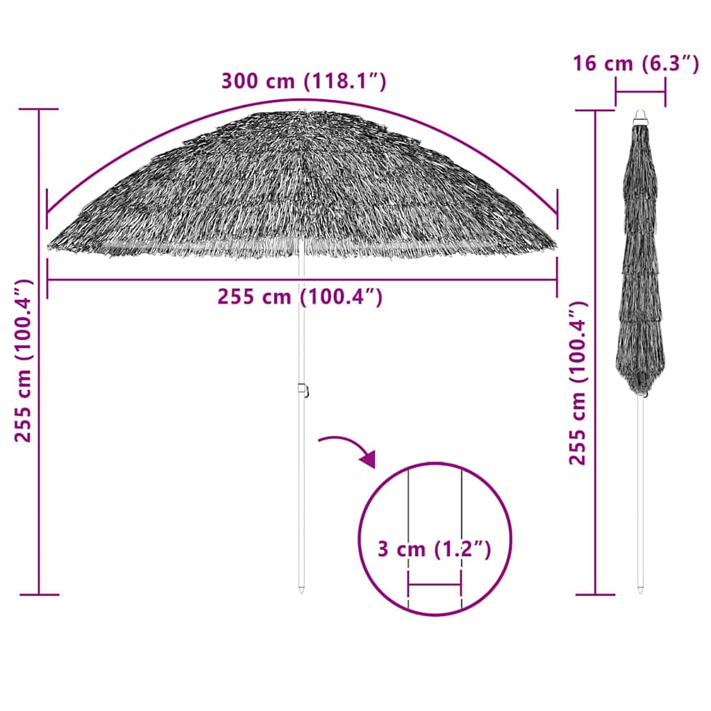 Parasol de Plajă Maro Ø 265 x 267 cm Oțel GartenMobel Dekor