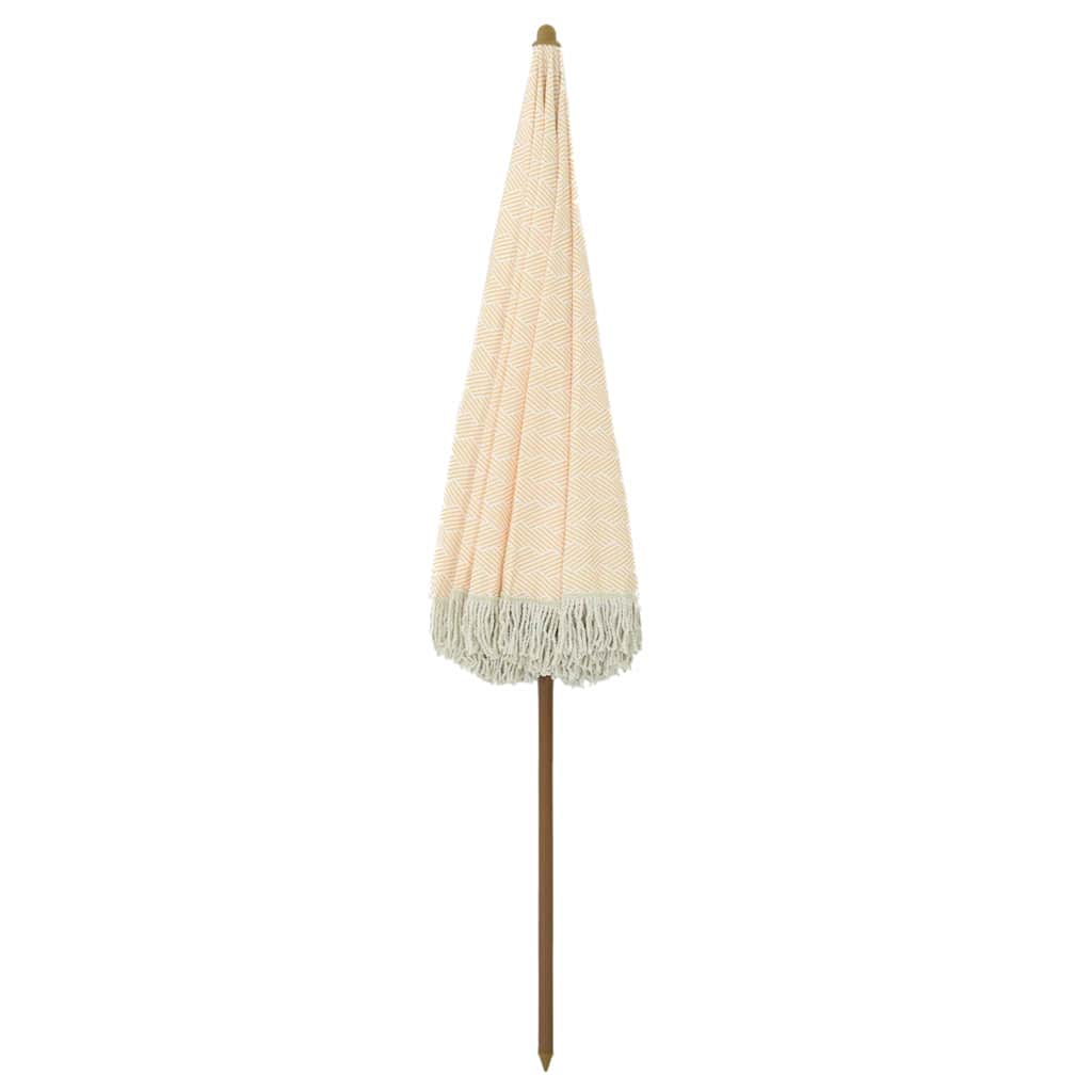 Umbrelă de soare Galben și alb Ø 160 x 195 cm Oțel GartenMobel Dekor