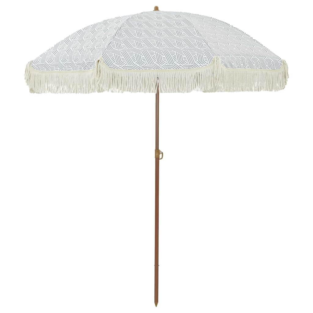 Umbrelă de soare Gri și alb Ø 160 x 195 cm Oțel GartenMobel Dekor