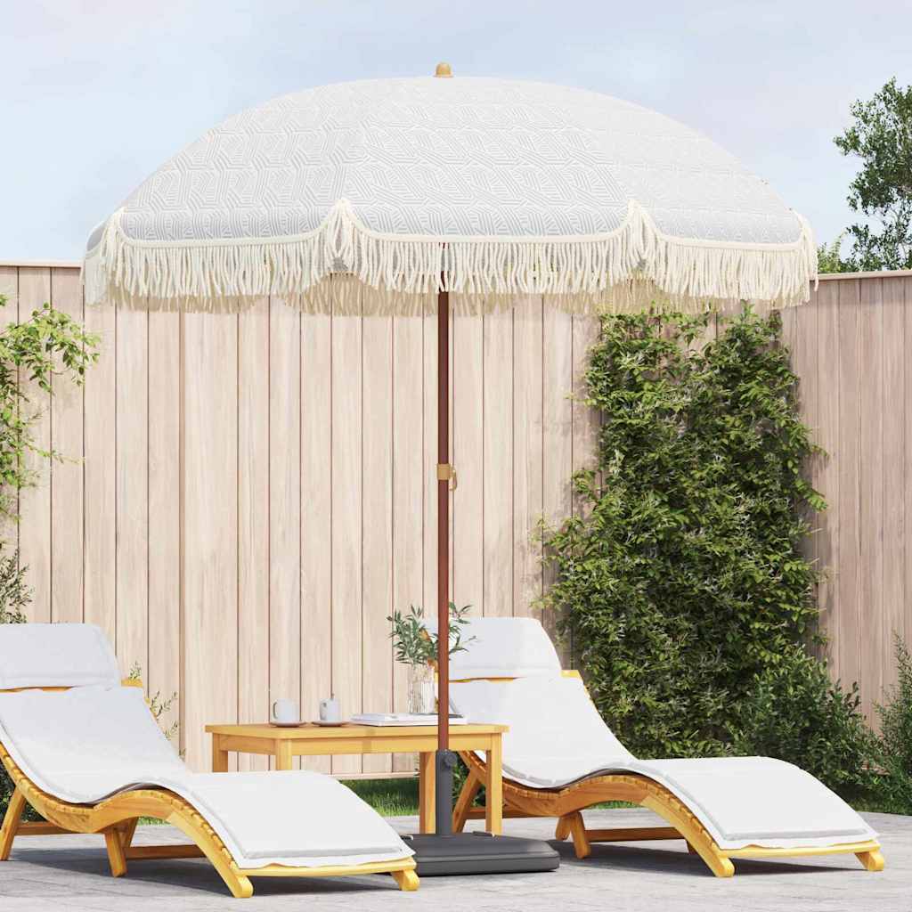 Umbrelă de soare Gri și alb Ø 205 x 209 cm Oțel GartenMobel Dekor