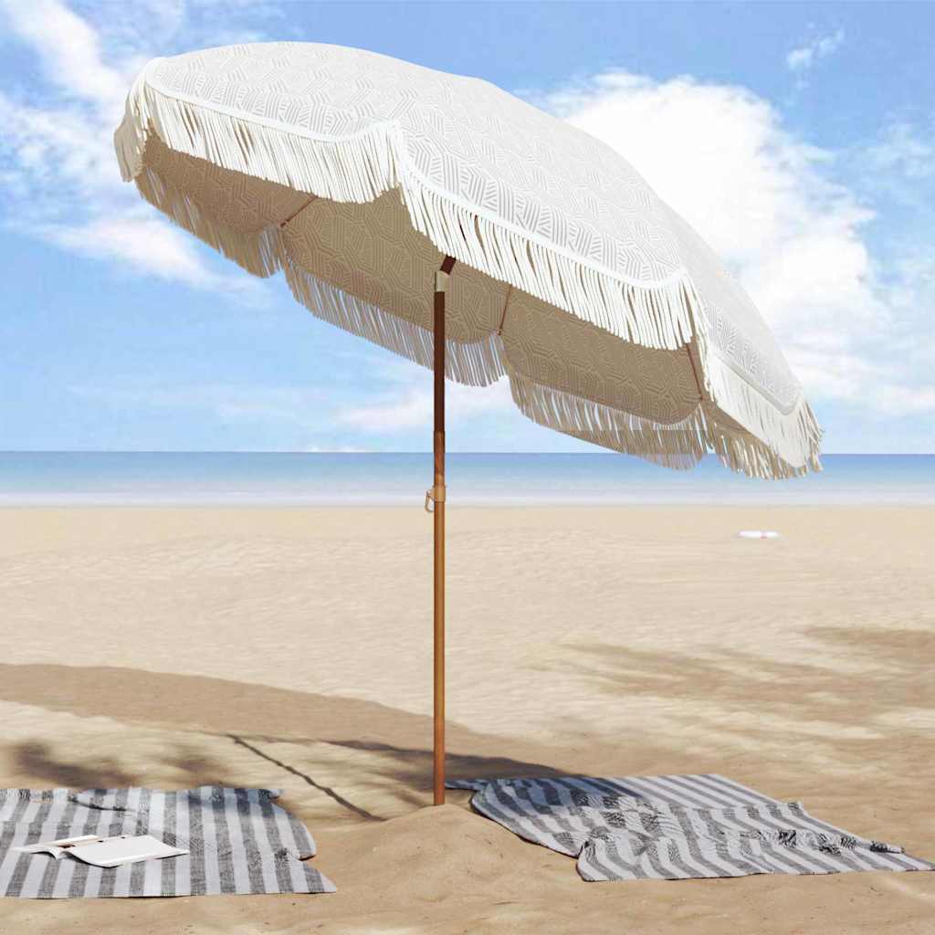Umbrelă de soare Gri și alb Ø 205 x 209 cm Oțel GartenMobel Dekor