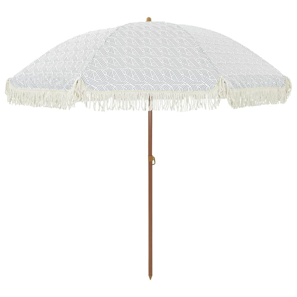 Umbrelă de soare Gri și alb Ø 205 x 209 cm Oțel GartenMobel Dekor