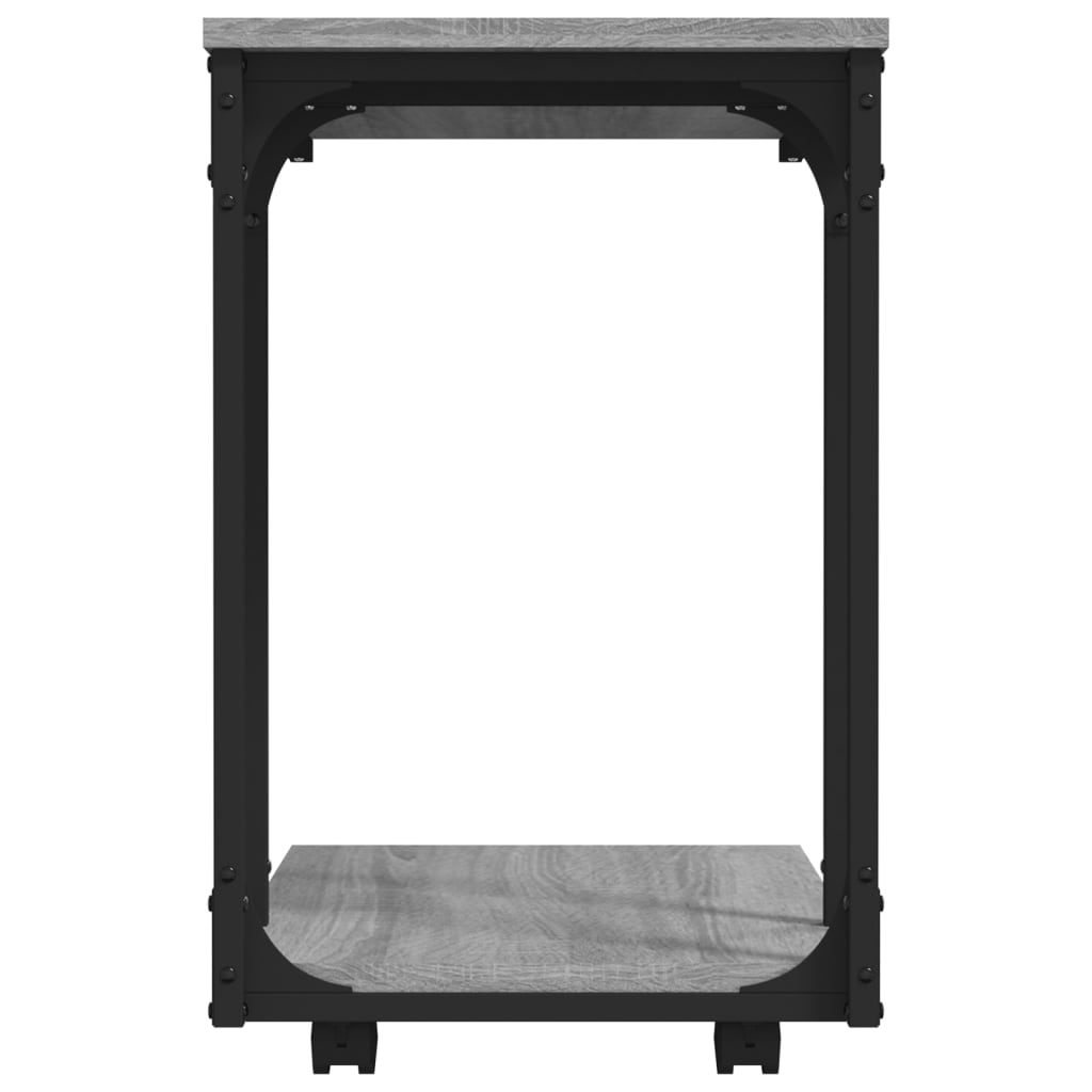 Masă laterală cu roți, gri sonoma 50x35x55,5 cm lemn prelucrat GartenMobel Dekor