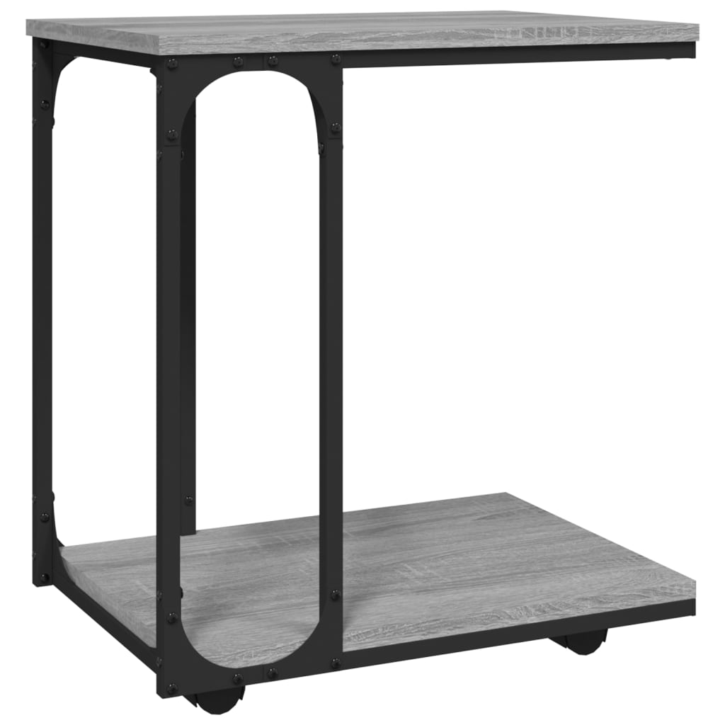 Masă laterală cu roți, gri sonoma 50x35x55,5 cm lemn prelucrat GartenMobel Dekor