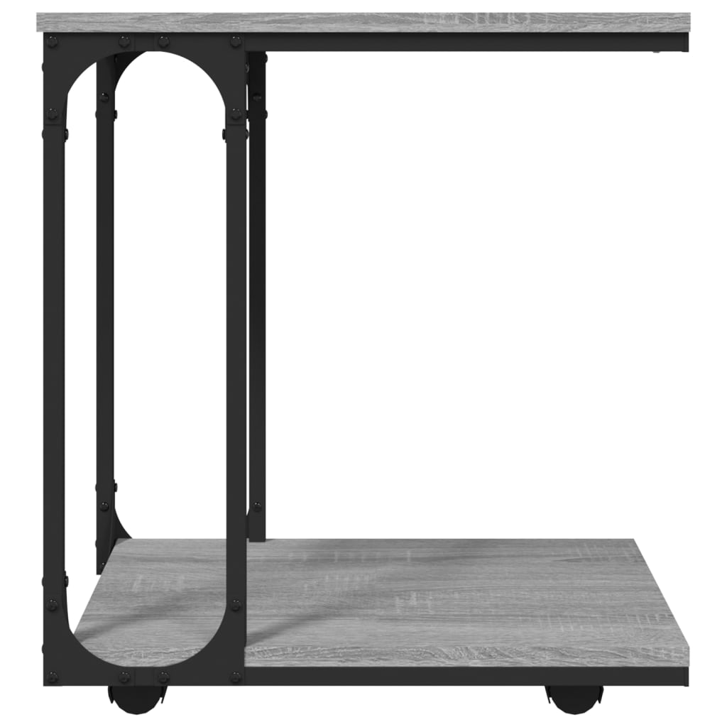 Masă laterală cu roți, gri sonoma 50x35x55,5 cm lemn prelucrat GartenMobel Dekor