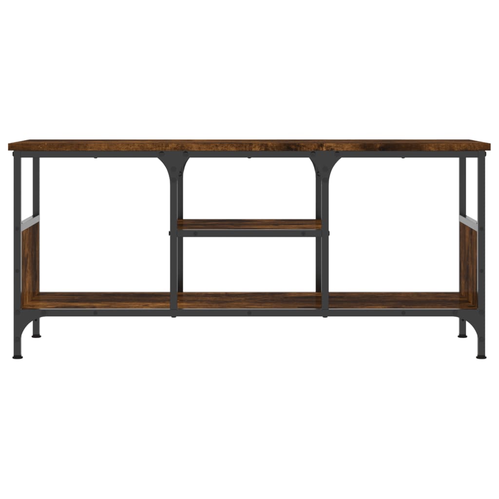 Comodă TV, stejar afumat, 100x35x45 cm, lemn prelucrat & fier GartenMobel Dekor