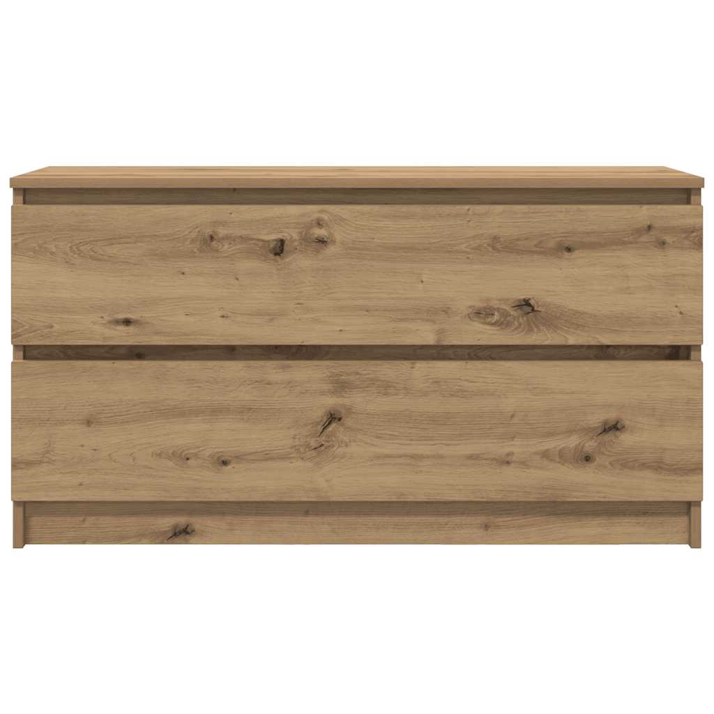 Comodă TV, stejar artizanal, 100x35x54 cm, lemn prelucrat GartenMobel Dekor