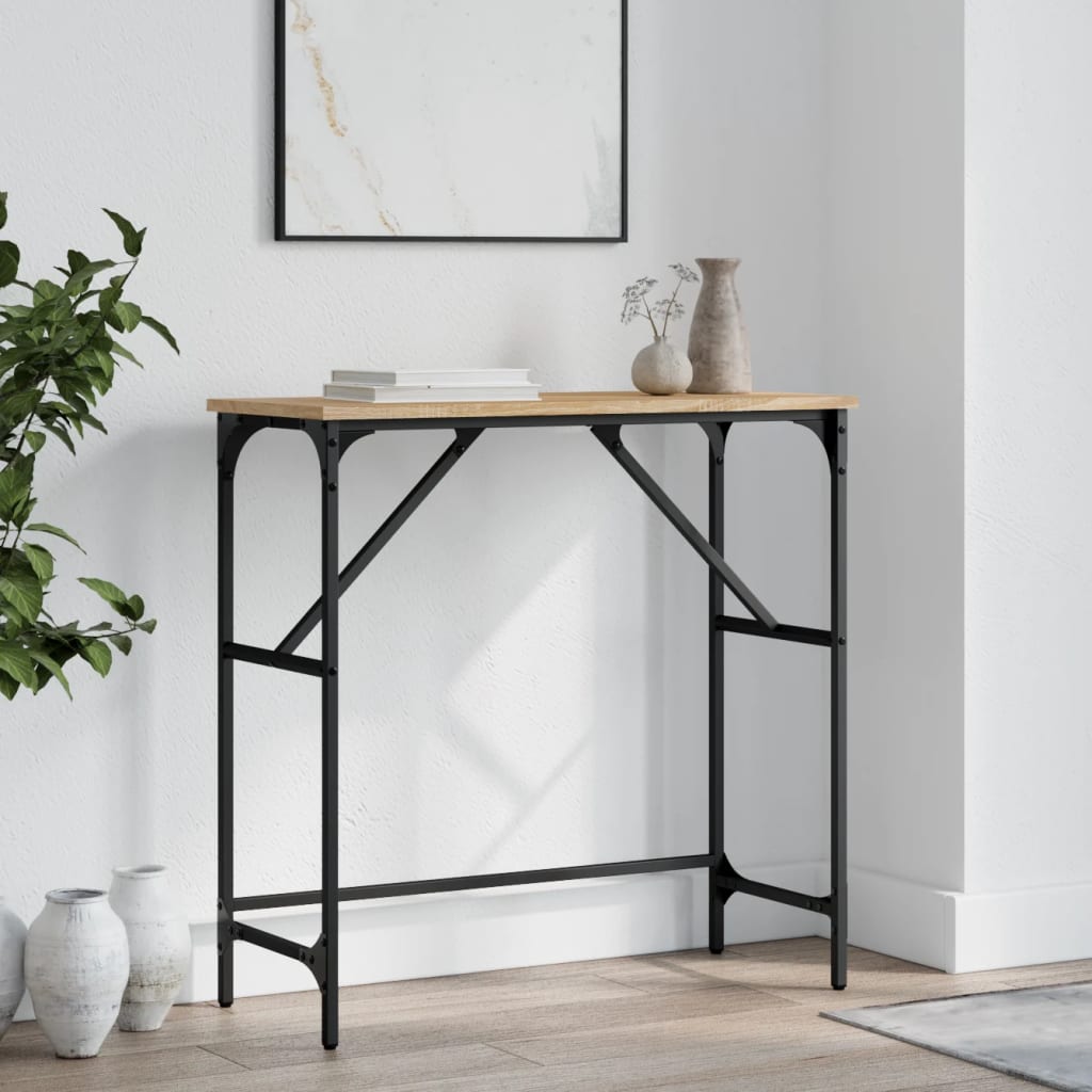 Masă consolă, stejar sonoma, 75x32x75 cm, lemn prelucrat GartenMobel Dekor