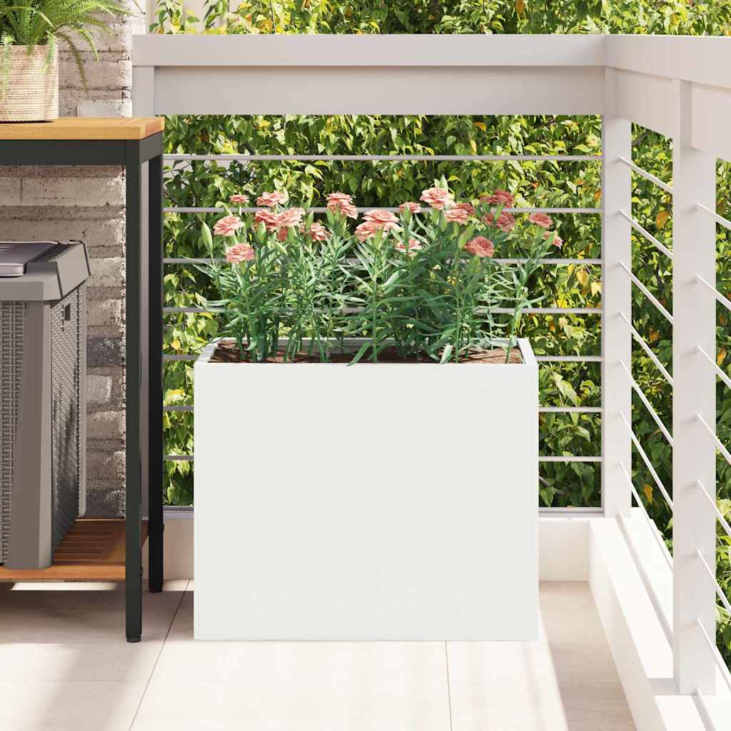 Vază pentru Grădină Alb 50 x 32 x 40 cm Oțel laminat la rece GartenMobel Dekor
