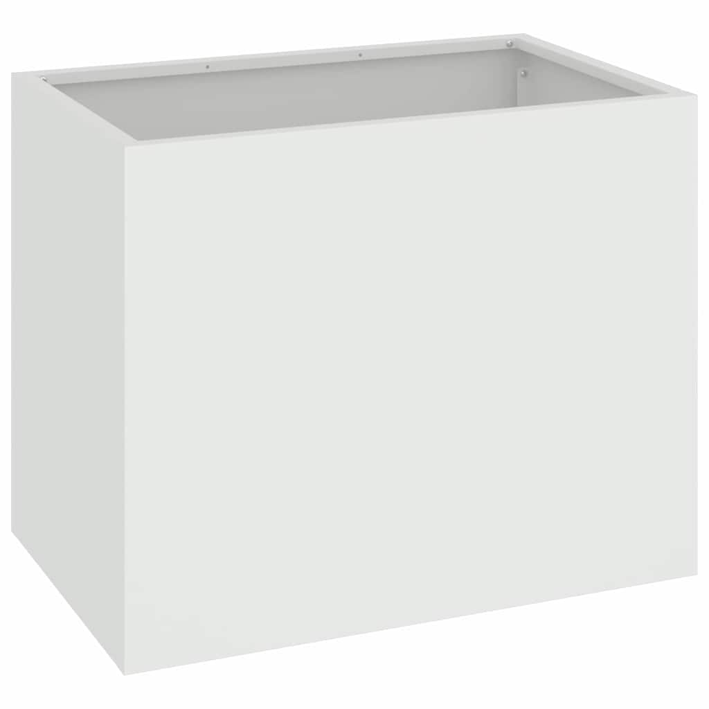 Vază pentru Grădină Alb 50 x 32 x 40 cm Oțel laminat la rece GartenMobel Dekor