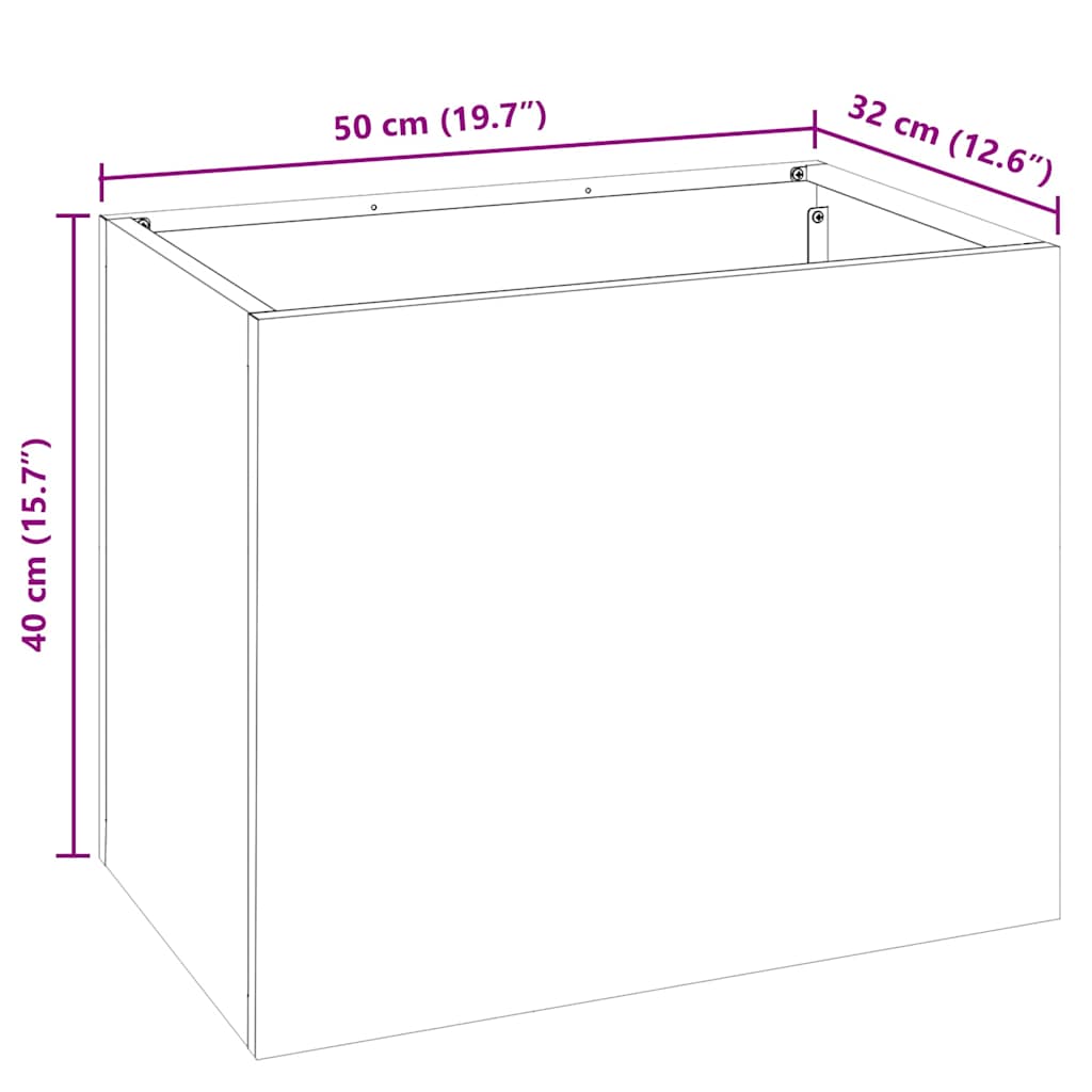 Vază pentru Grădină Alb 50 x 32 x 40 cm Oțel laminat la rece GartenMobel Dekor