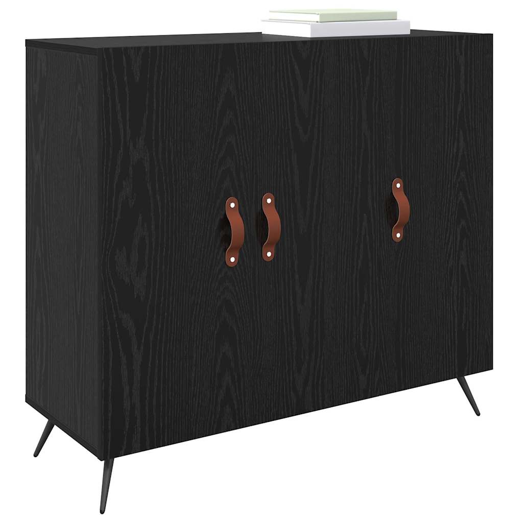 Bufet Negru 90 x 34 x 80 cm Lemn compozit GartenMobel Dekor