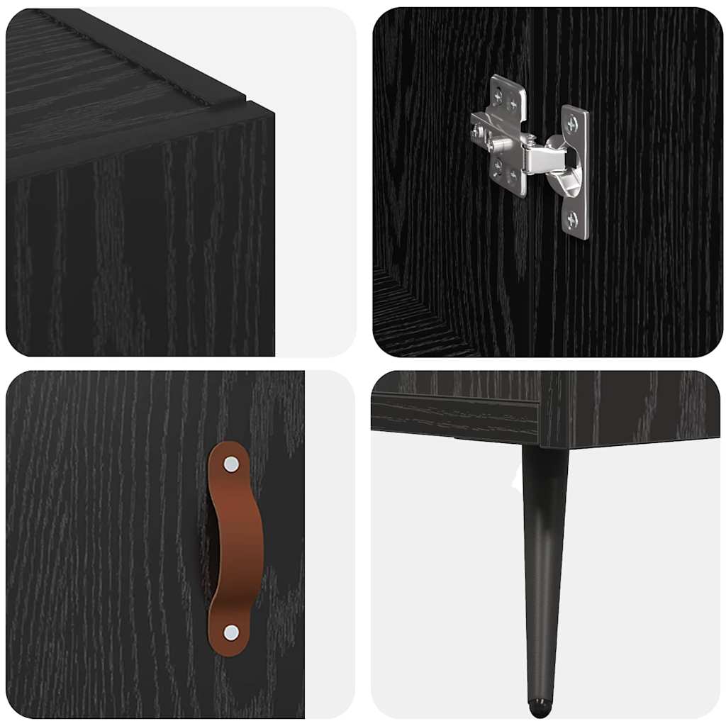 Bufet Negru 90 x 34 x 80 cm Lemn compozit GartenMobel Dekor