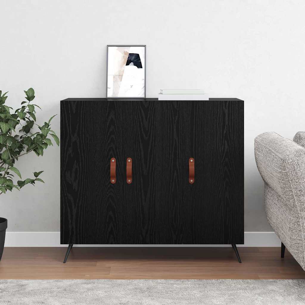 Bufet Negru 90 x 34 x 80 cm Lemn compozit GartenMobel Dekor
