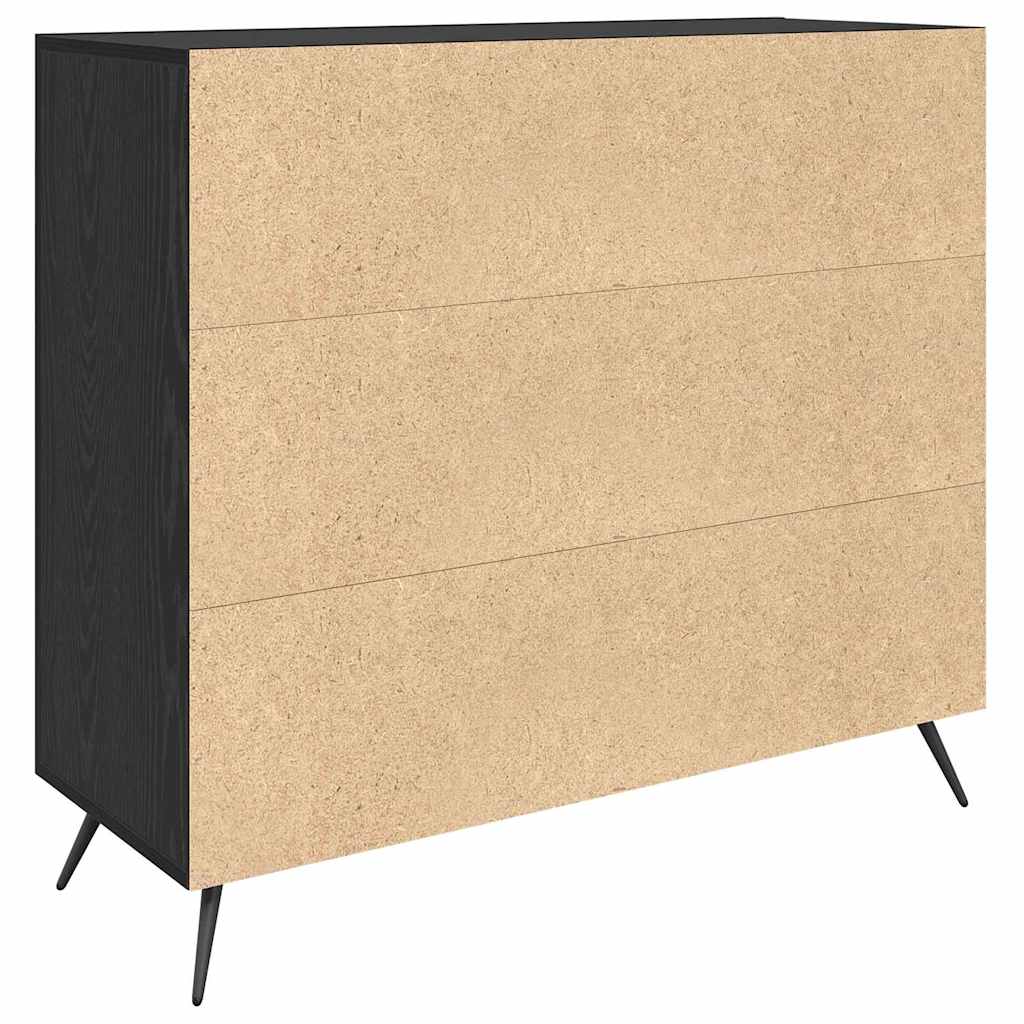 Bufet Negru 90 x 34 x 80 cm Lemn compozit GartenMobel Dekor