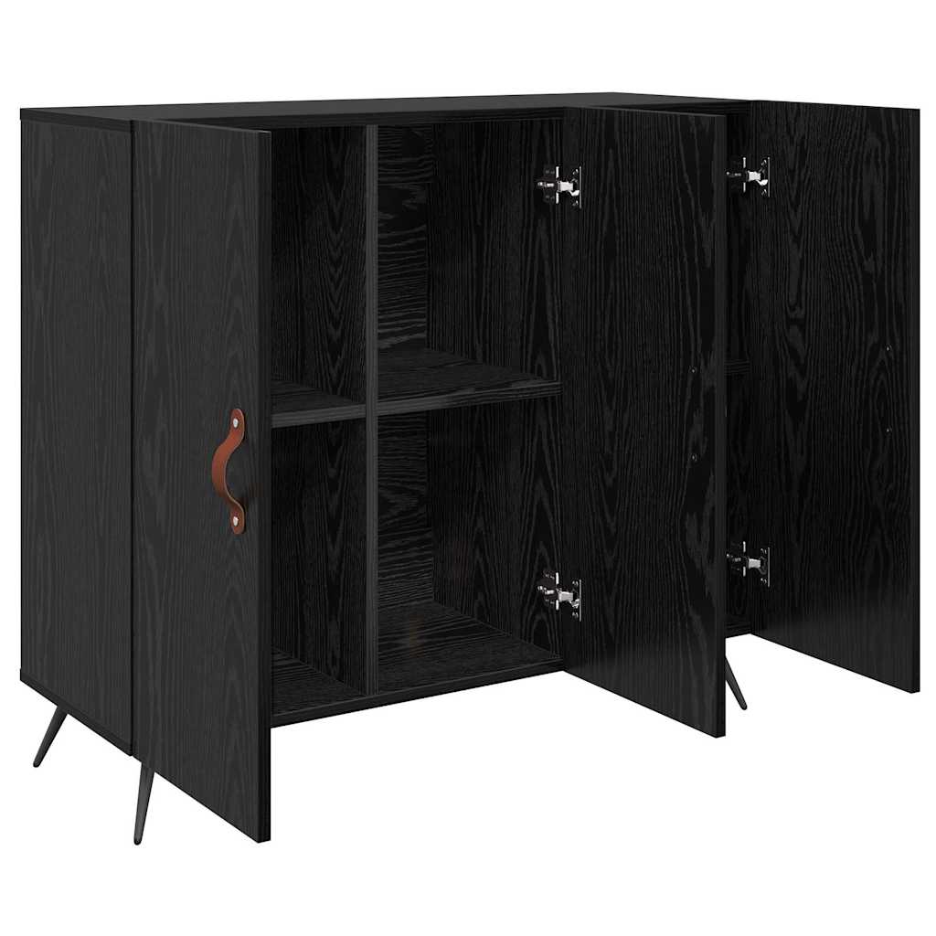 Bufet Negru 90 x 34 x 80 cm Lemn compozit GartenMobel Dekor