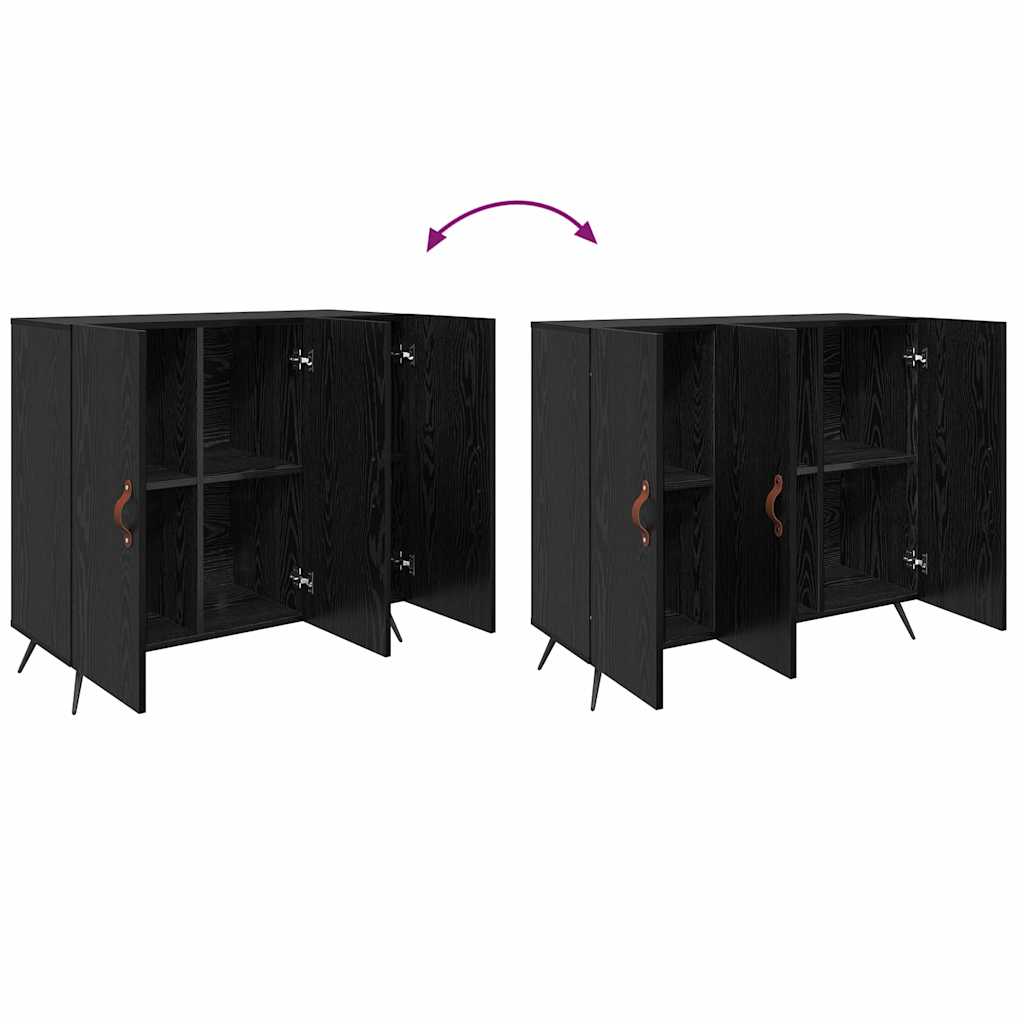 Bufet Negru 90 x 34 x 80 cm Lemn compozit GartenMobel Dekor