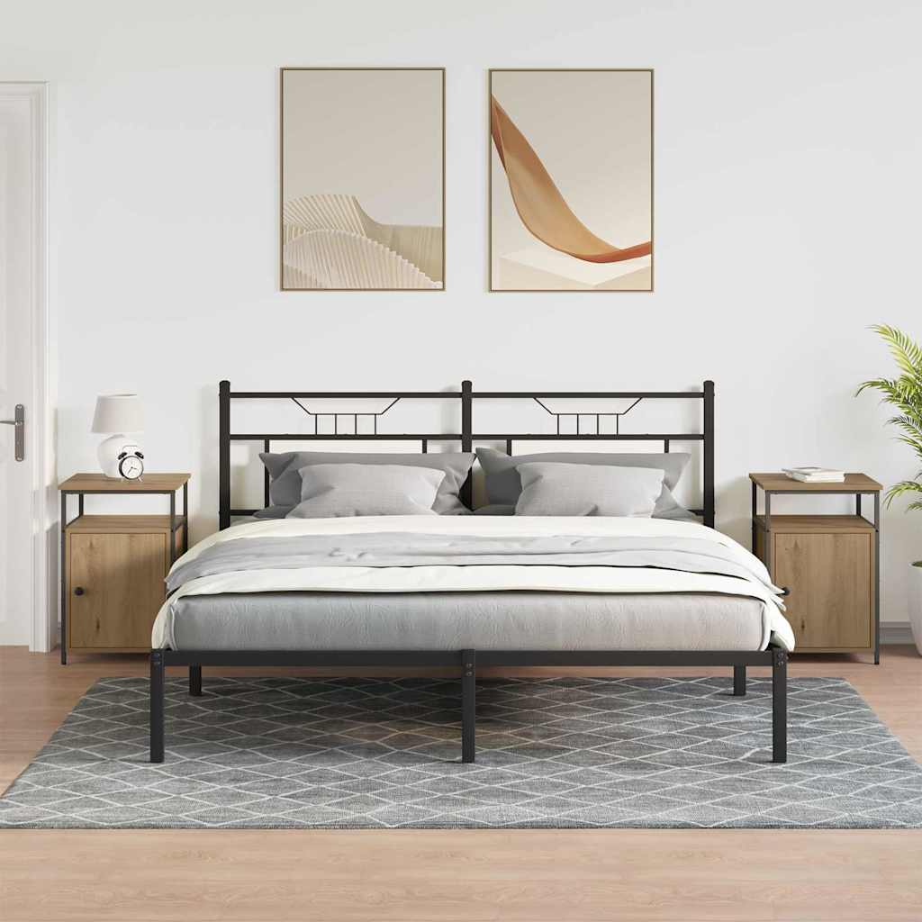 Dulap de noapte 2 pcs stejar artizanal Lemn compozit GartenMobel Dekor