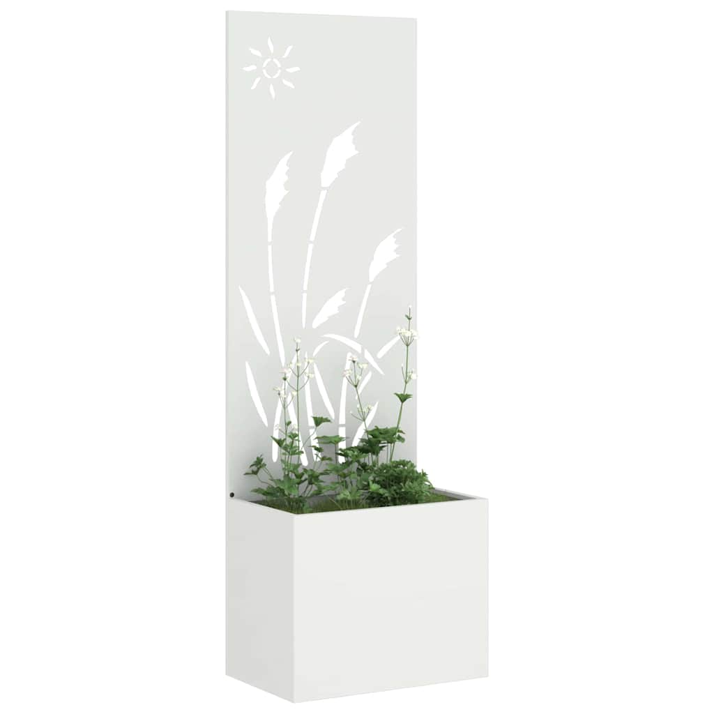 Ghiveci de Grădină cu Panou Decorativ Alb 50 x 140 cm GartenMobel Dekor