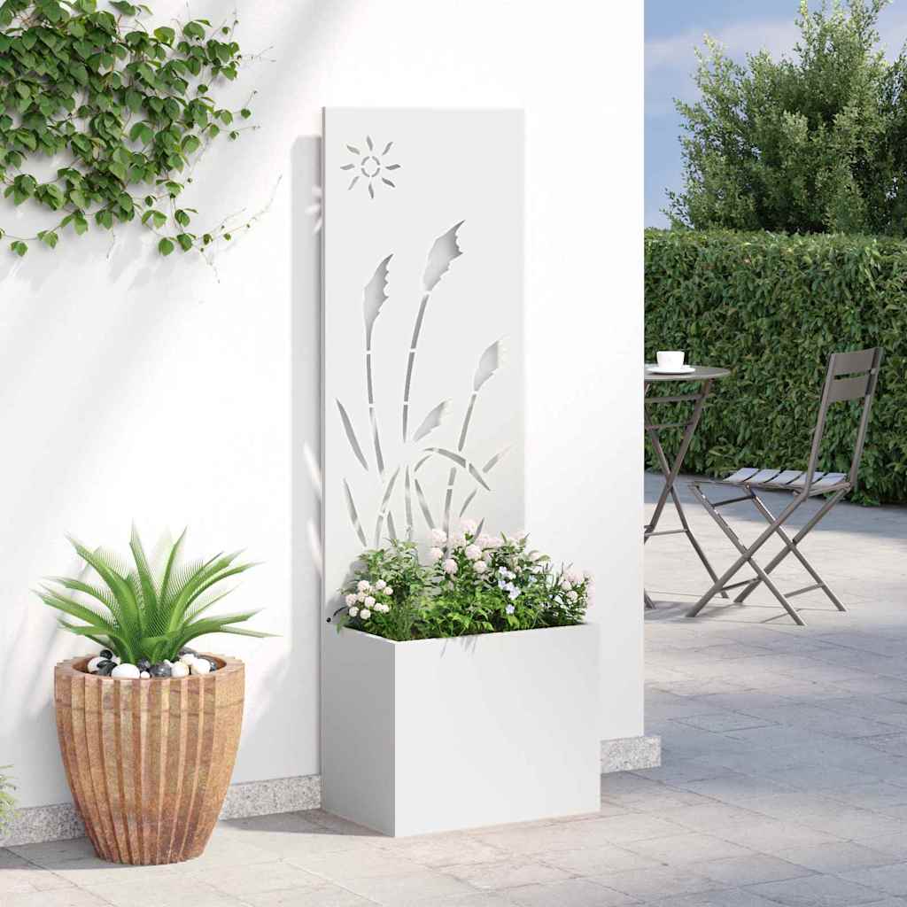 Ghiveci de Grădină cu Panou Decorativ Alb 50 x 140 cm GartenMobel Dekor