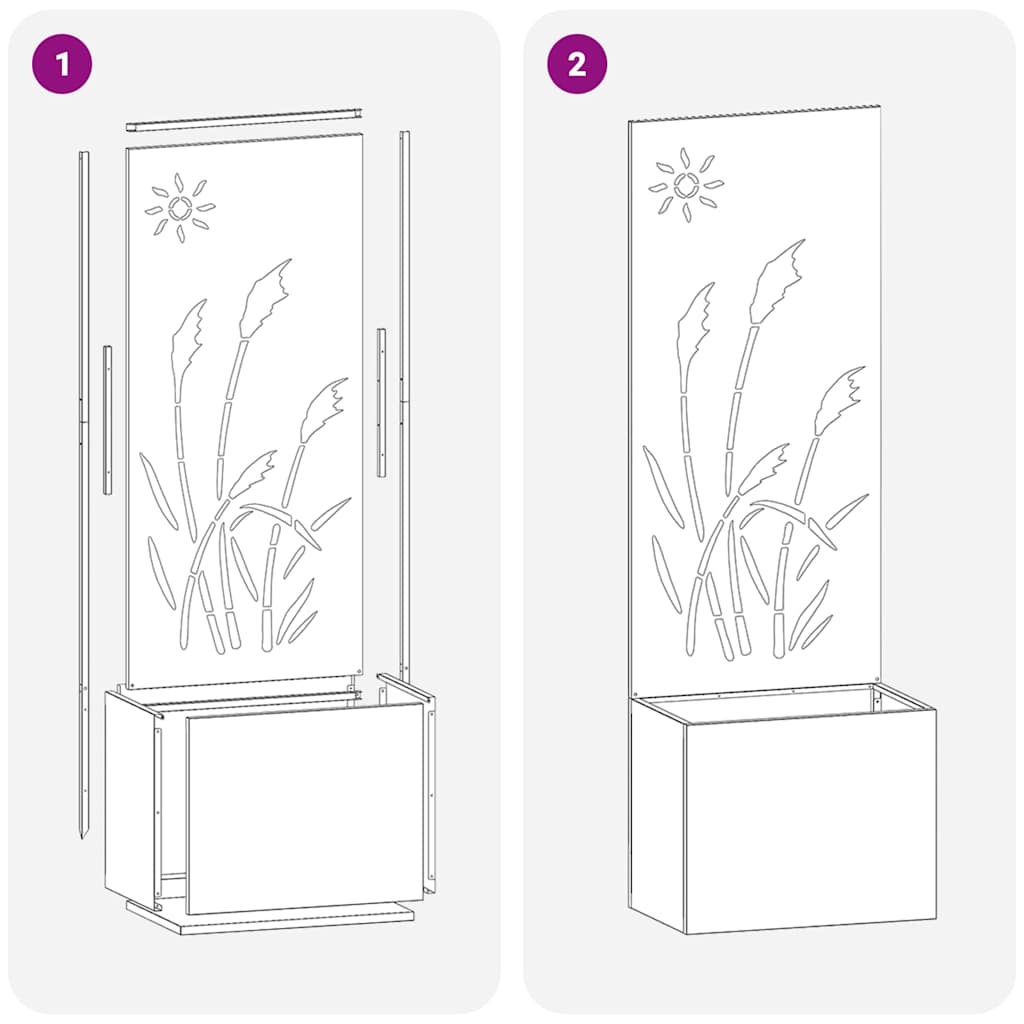 Ghiveci de Grădină cu Panou Decorativ Alb 50 x 140 cm GartenMobel Dekor