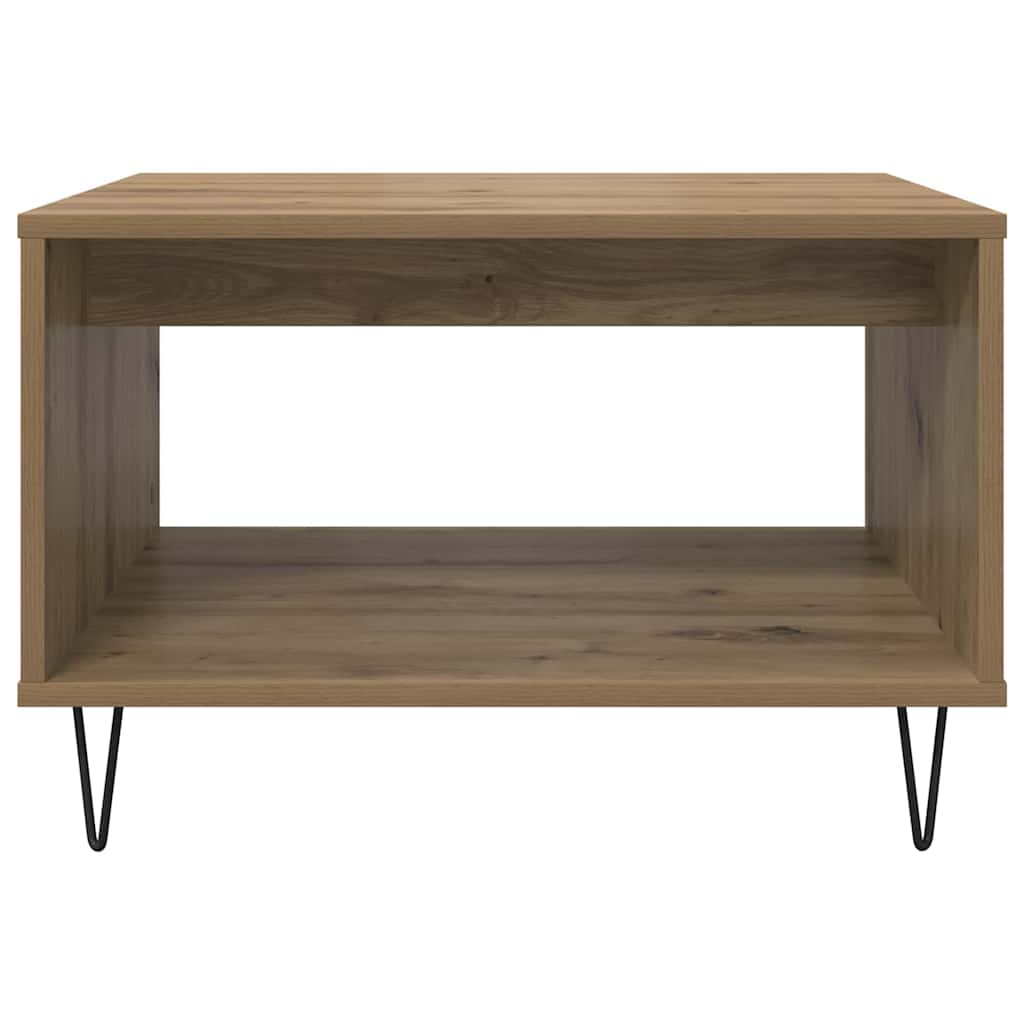 Masă de cafea stejar artizanal 60 x 50 x 40 cm Lemn compozit GartenMobel Dekor