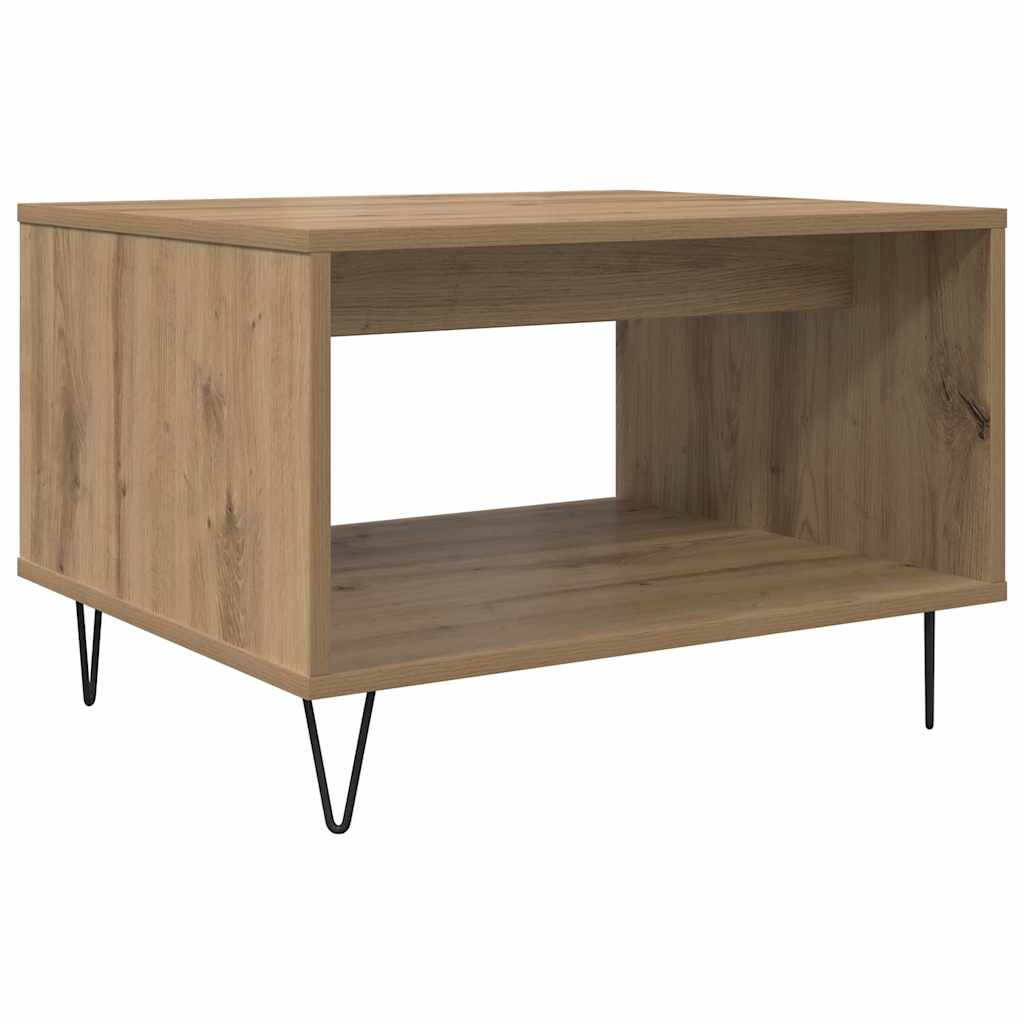 Masă de cafea stejar artizanal 60 x 50 x 40 cm Lemn compozit GartenMobel Dekor
