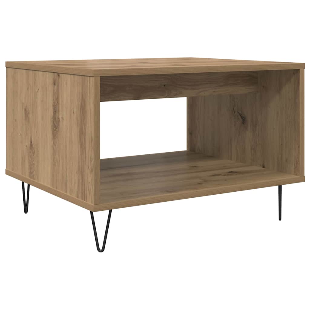 Masă de cafea stejar artizanal 60 x 50 x 40 cm Lemn compozit GartenMobel Dekor