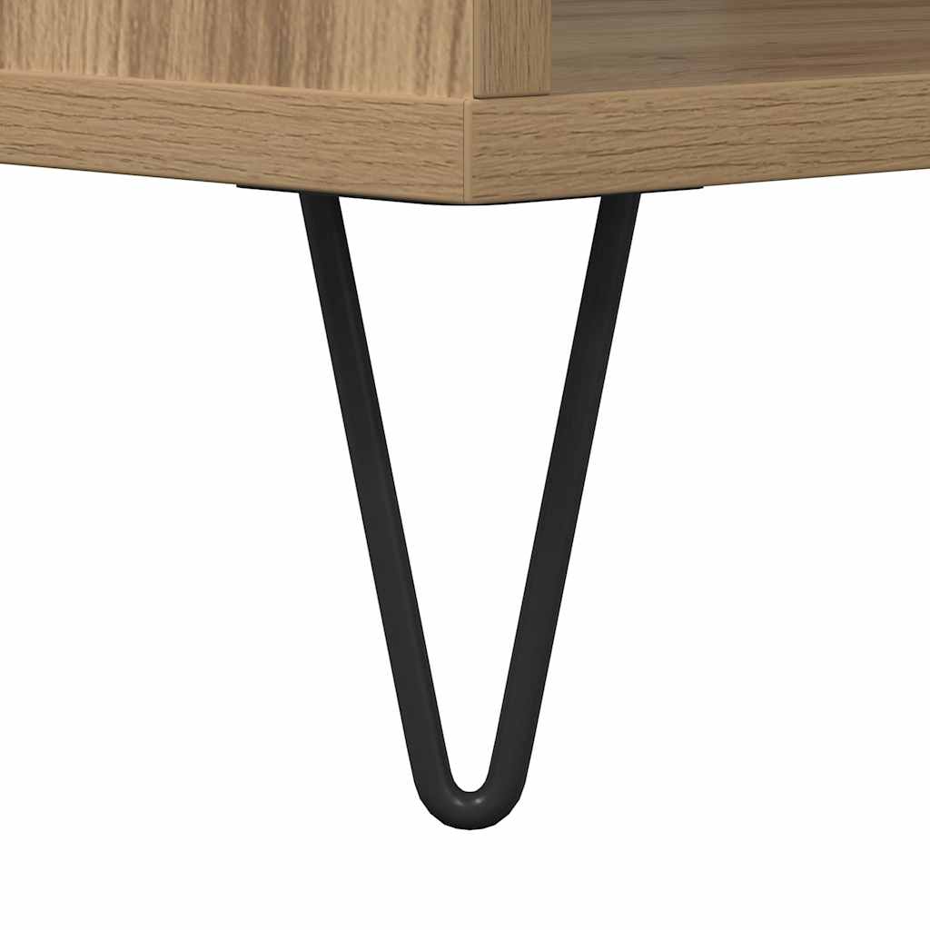 Masă de cafea stejar artizanal 60 x 50 x 40 cm Lemn compozit GartenMobel Dekor