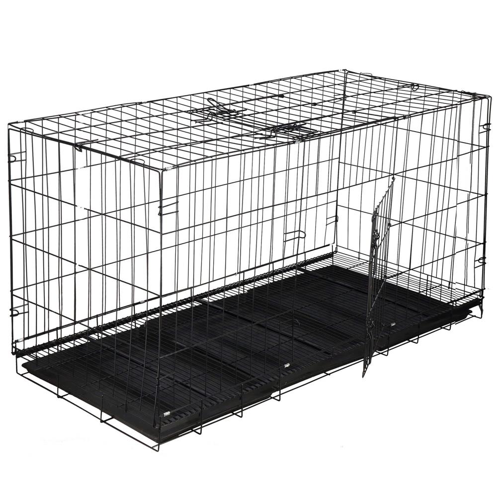 Cusca pentru animale, 2 usi, Pliabila din metal, XXL, Negru, 130x70x61 cm Household NewTrend