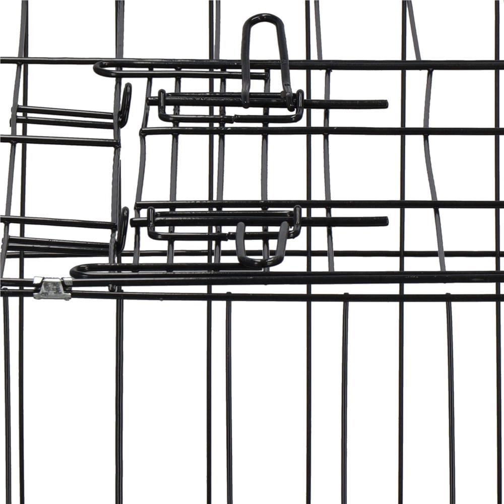 Cusca pentru animale, 2 usi, Pliabila din metal, XXL, Negru, 130x70x61 cm Household NewTrend