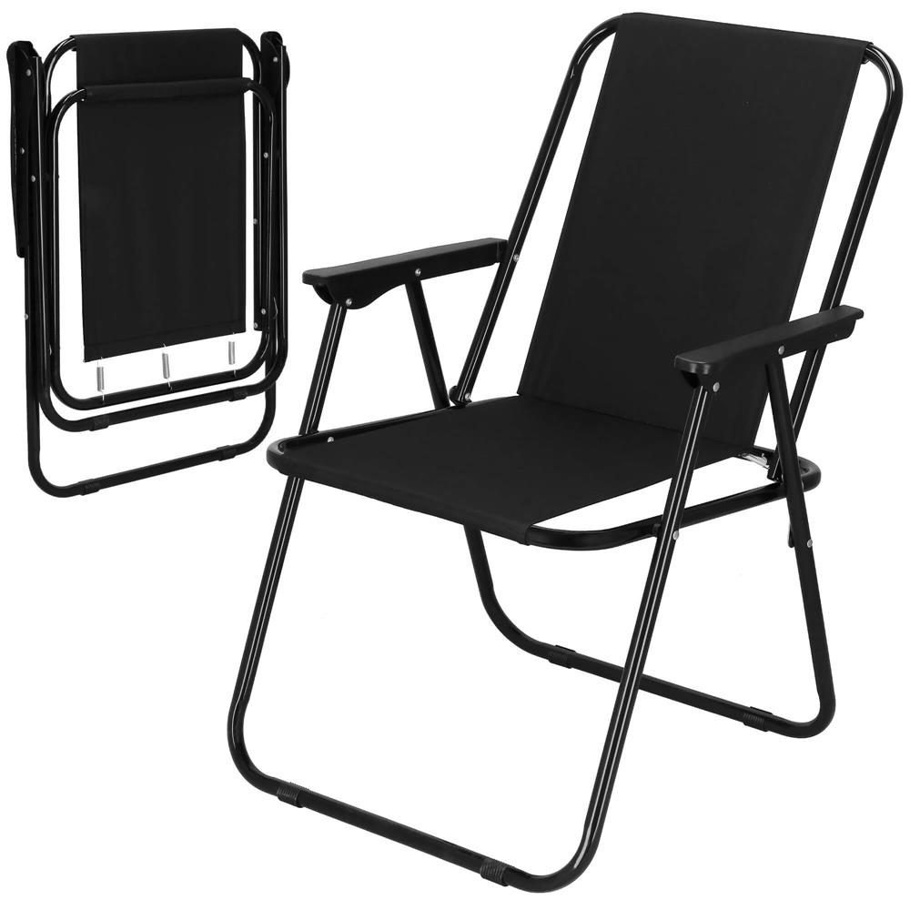 Scaun de plaja Sersimo, pliabil, 100kg, 52x73cm, negru Household NewTrend