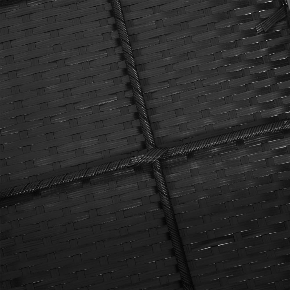 Set mobilier terasa, din tehnorattan, masa cu blat sticla securizata, 2 fotolii cu perne, negru Household NewTrend