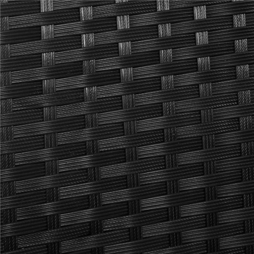 Set mobilier terasa, din tehnorattan, masa cu blat sticla securizata, 2 fotolii cu perne, negru Household NewTrend