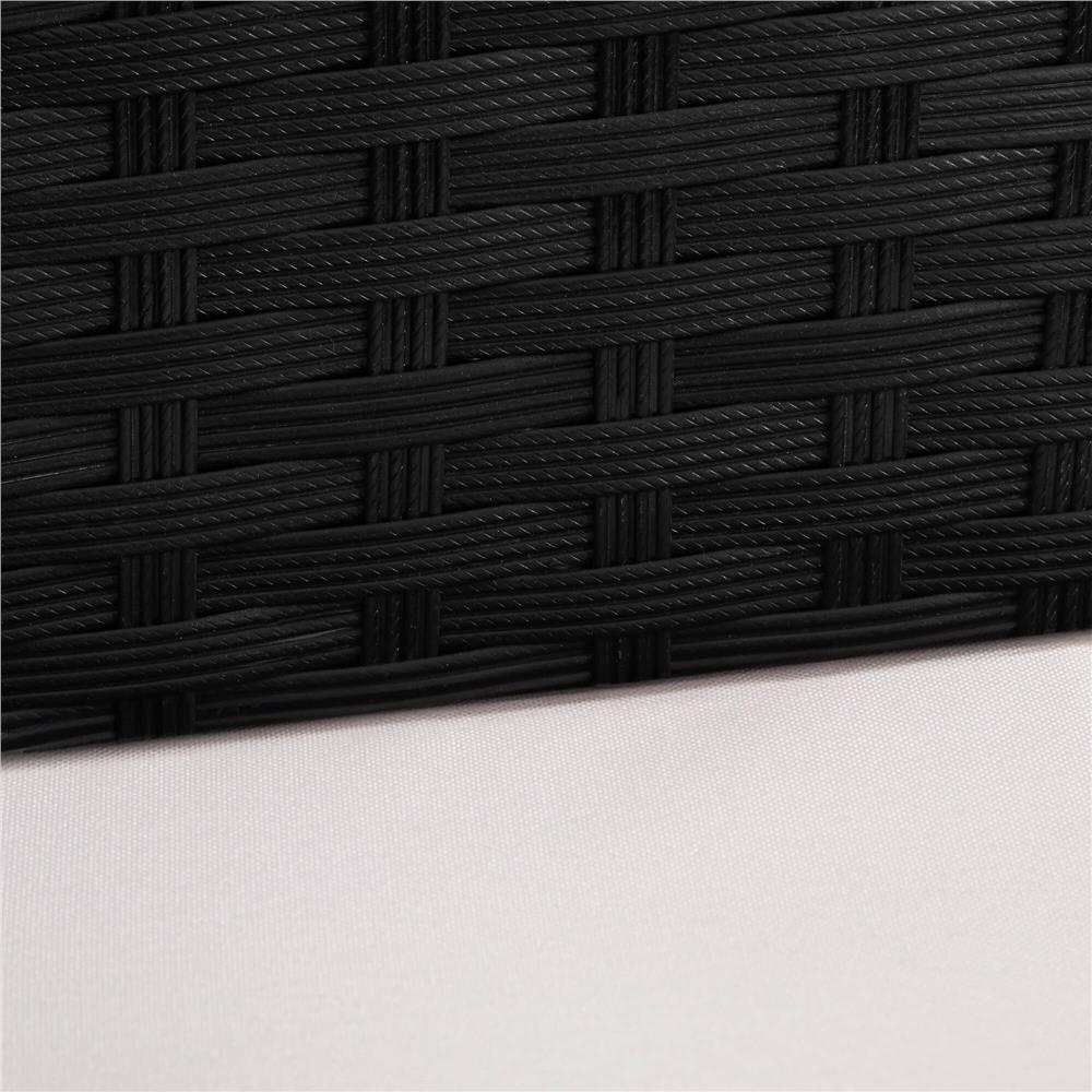 Set mobilier terasa, din tehnorattan, masa cu blat sticla securizata, 2 fotolii cu perne, negru Household NewTrend