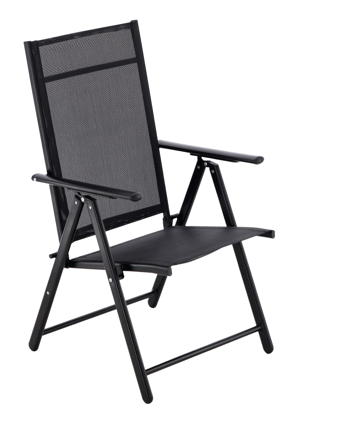 Scaun metalic de gradina, pliant, cu spatar reglabil, din otel, 60x58x100cm, negru Household NewTrend