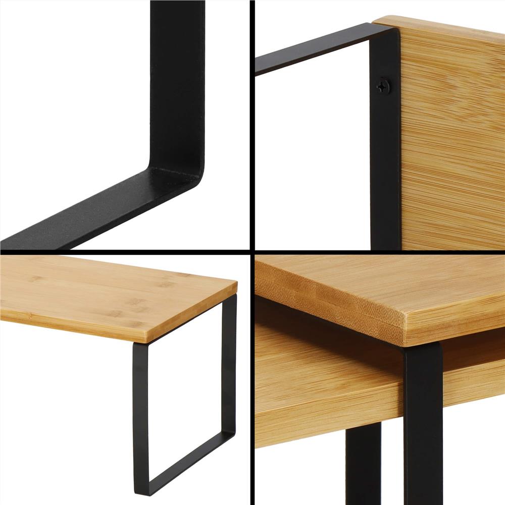 Set 2 rafturi de bucatarie suprapozabile, pentru ustensile sau condimente, 20x34x16cm, natur si negru Household NewTrend