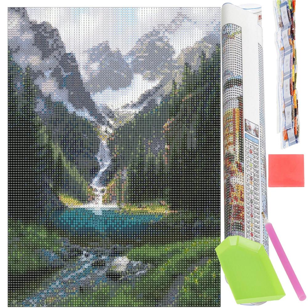 Set de broderie cu diamante 5D, 30x40cm, model Cascada Household NewTrend